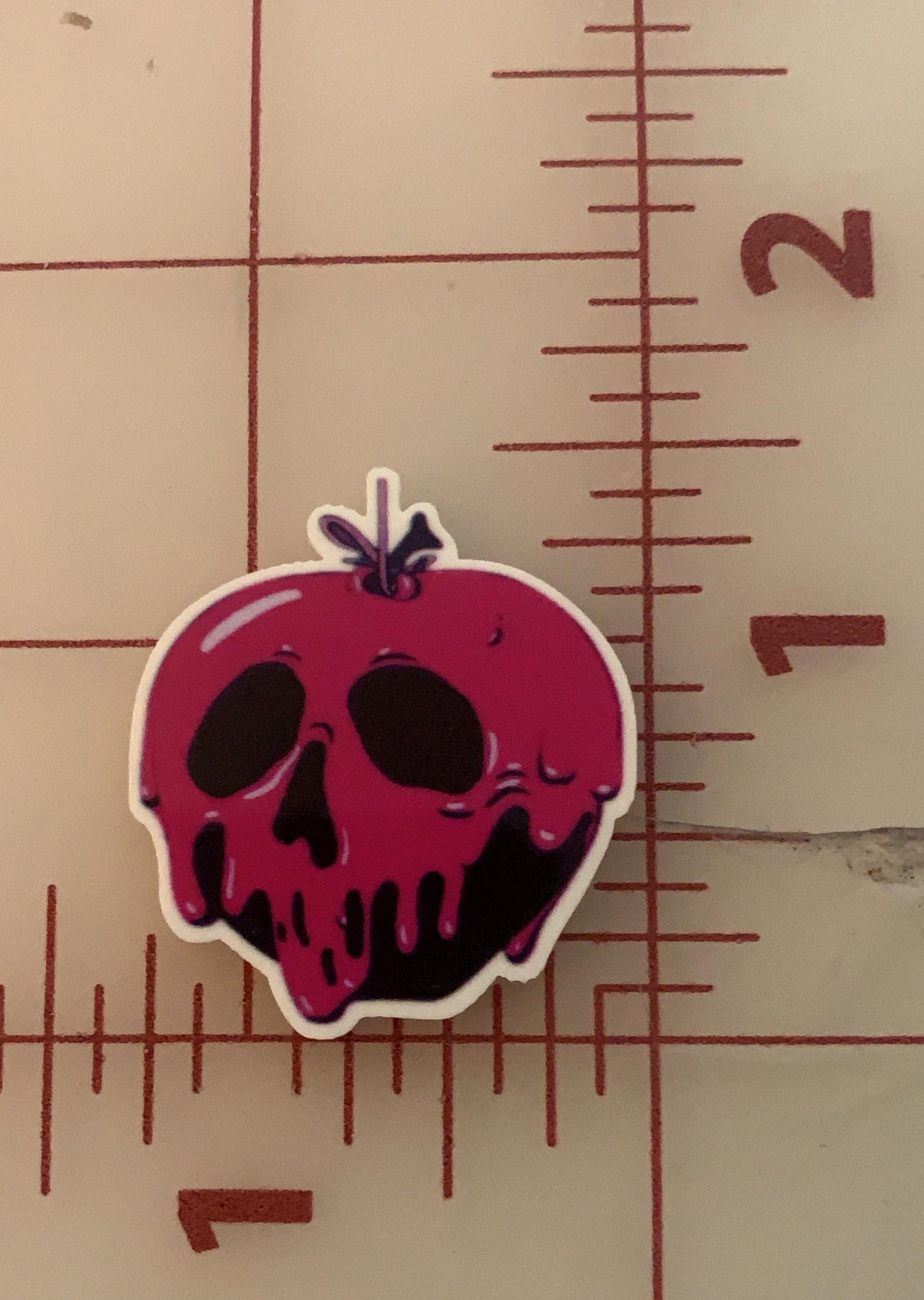 Punk pink and Black Poison Apple Flat back Printed Resin
