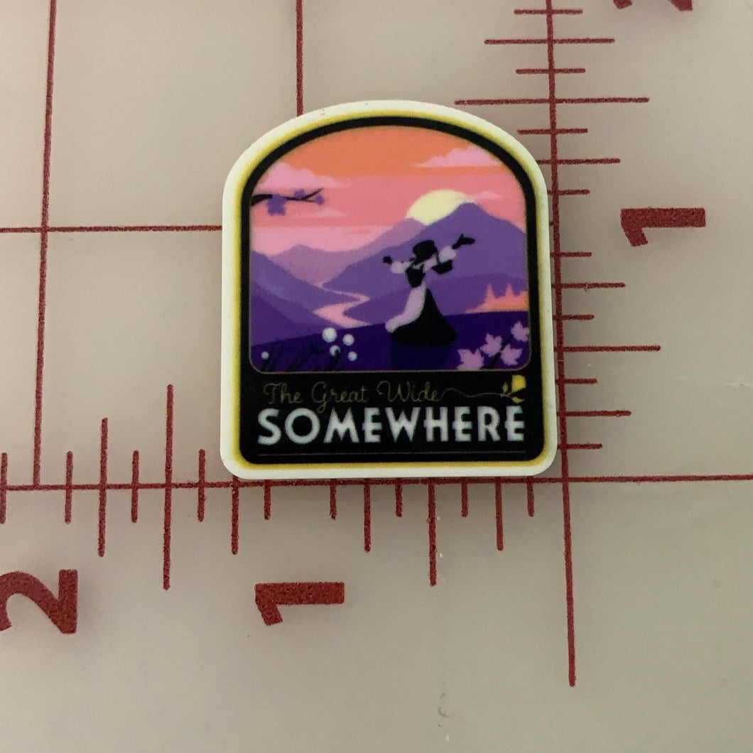 Destination Great Wide Somewhere Beauty and Beast Flat back Printed Resin