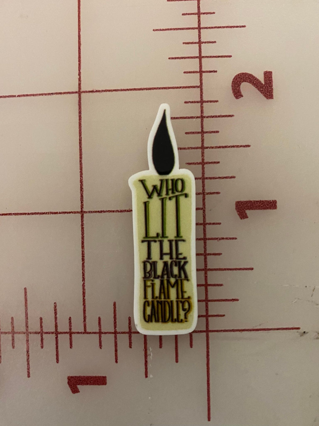 Hocus Pocus Black Flame Candle Flat Back Printed Resin