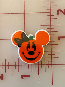 New Halloween Minnie Pumpkin Flat back Printed Resin