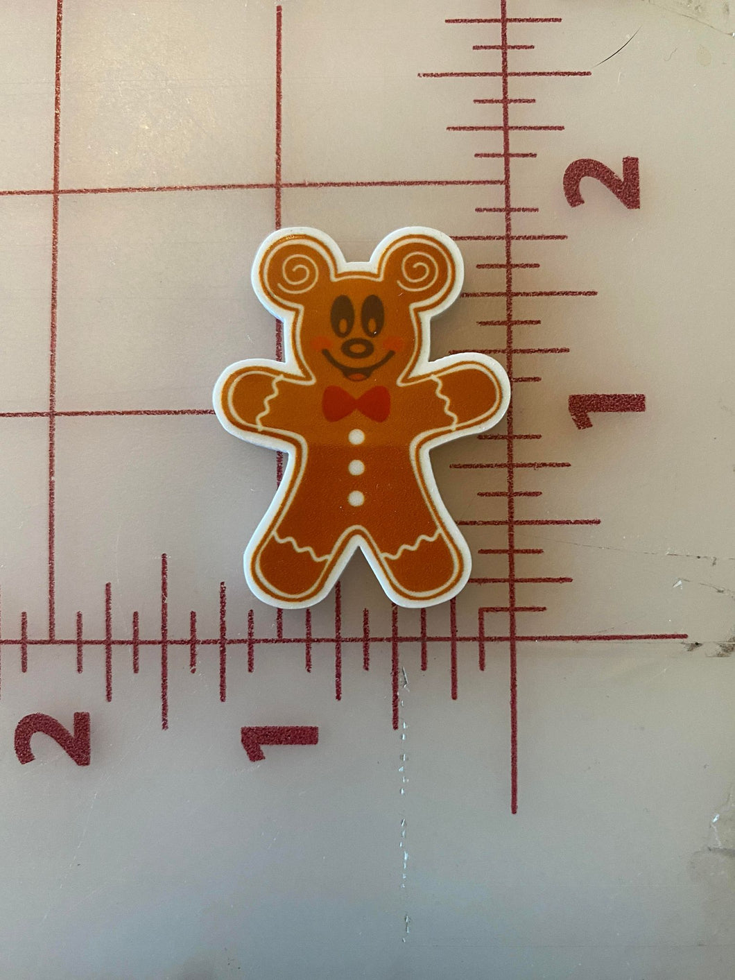 Christmas Gingerbread Mickey Flat back Printed Resin