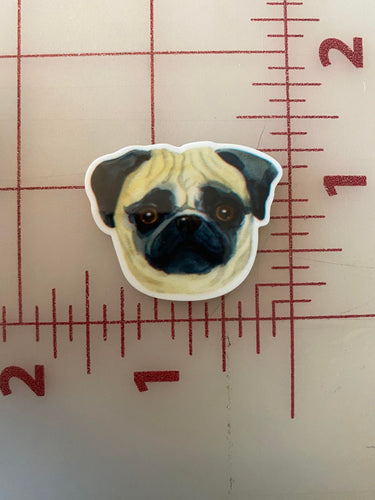 Pug Flat back Printed Resin