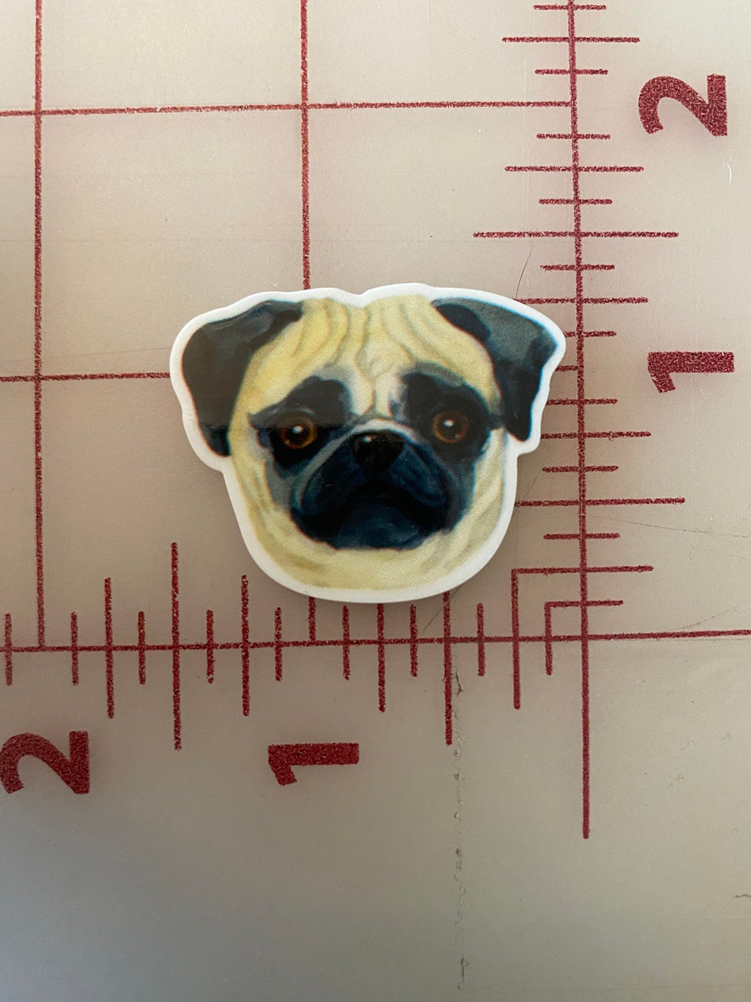 Pug Flat back Printed Resin