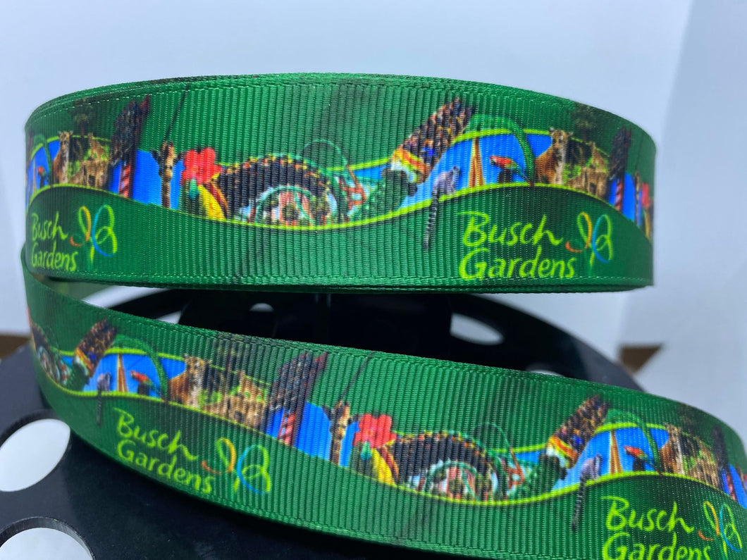 Exclusive 1 yard 1 inch Busch Gardens Grosgrain Ribbon