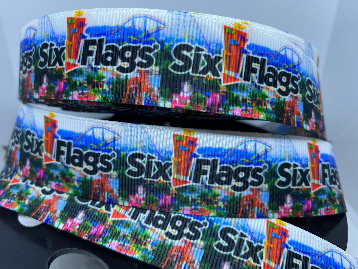Exclusive 1 yard 1 Inch Six Flags Grosgrain Ribbon – D Company Supply