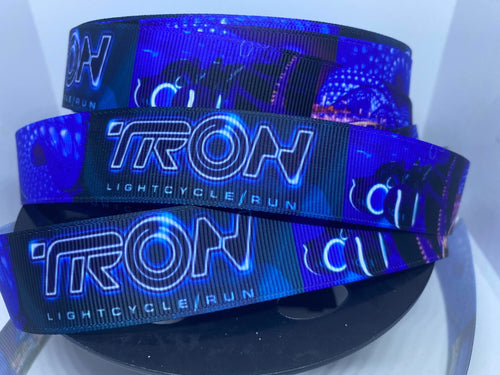 1 Yard 1 inch TRON Lightcycle Run Ride inspired Grid Grosgrain Ribbon