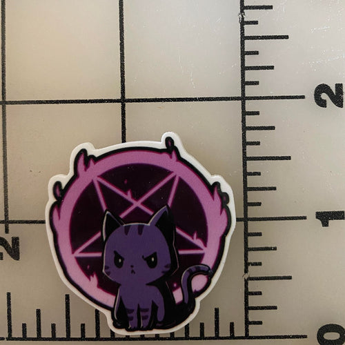 Pentacle / Pentagram With Black Cat Flat back Printed Resin