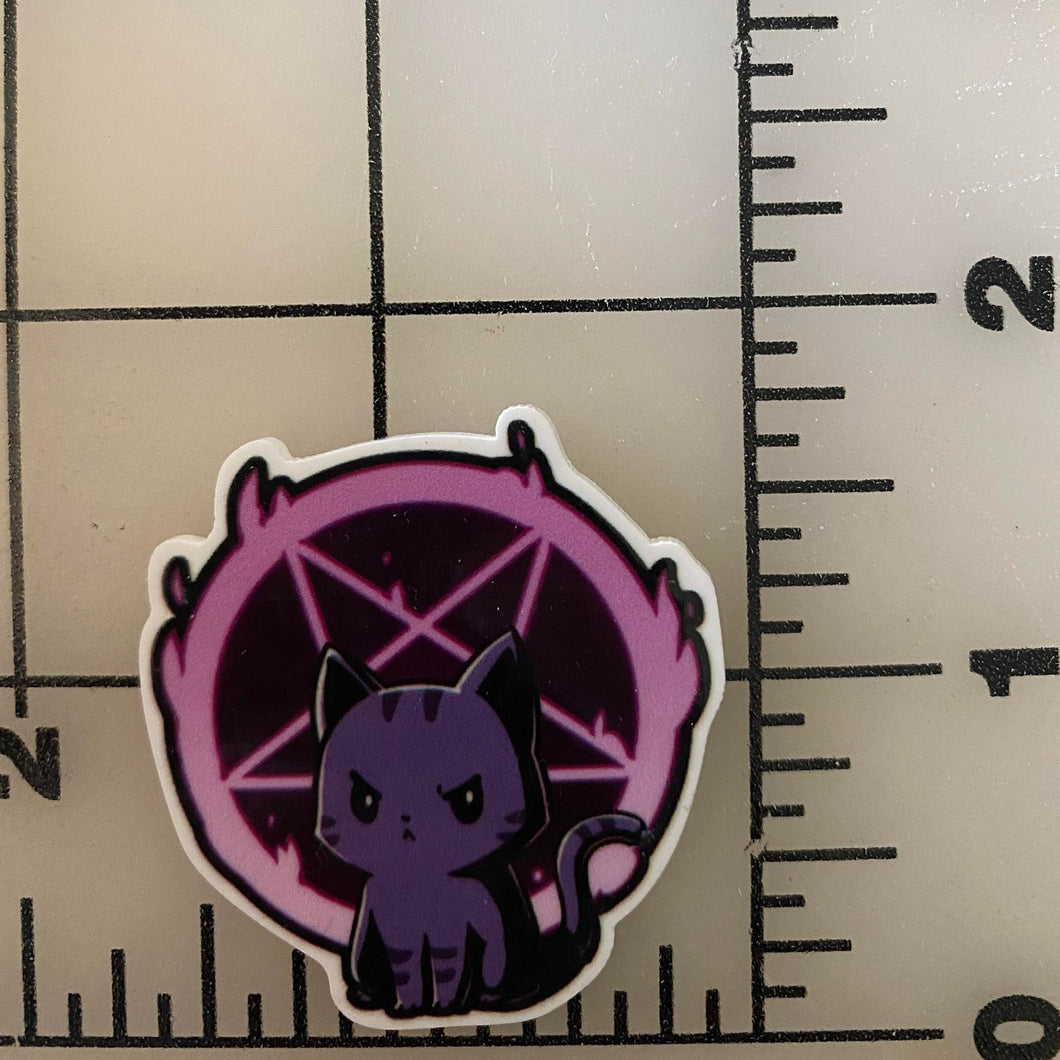 Pentacle / Pentagram With Black Cat Flat back Printed Resin