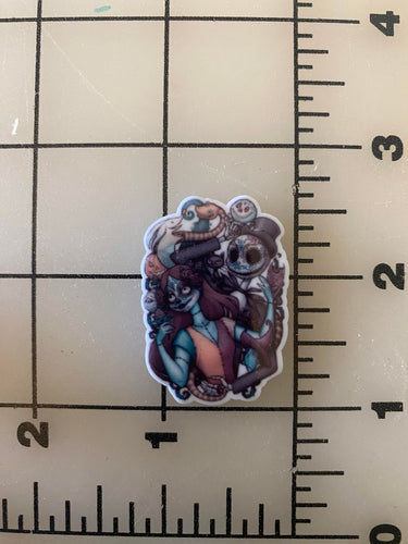 Jack and  Sally Nightmare before Christmas Flat back Printed Resin