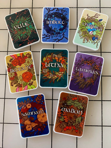 Wheel of the Year / Sabbats Flat back Printed Resin