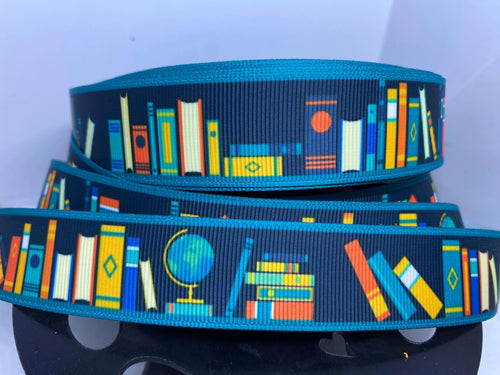 New 1 yard 1 inch Book Shelf Grosgrain Print Ribbon