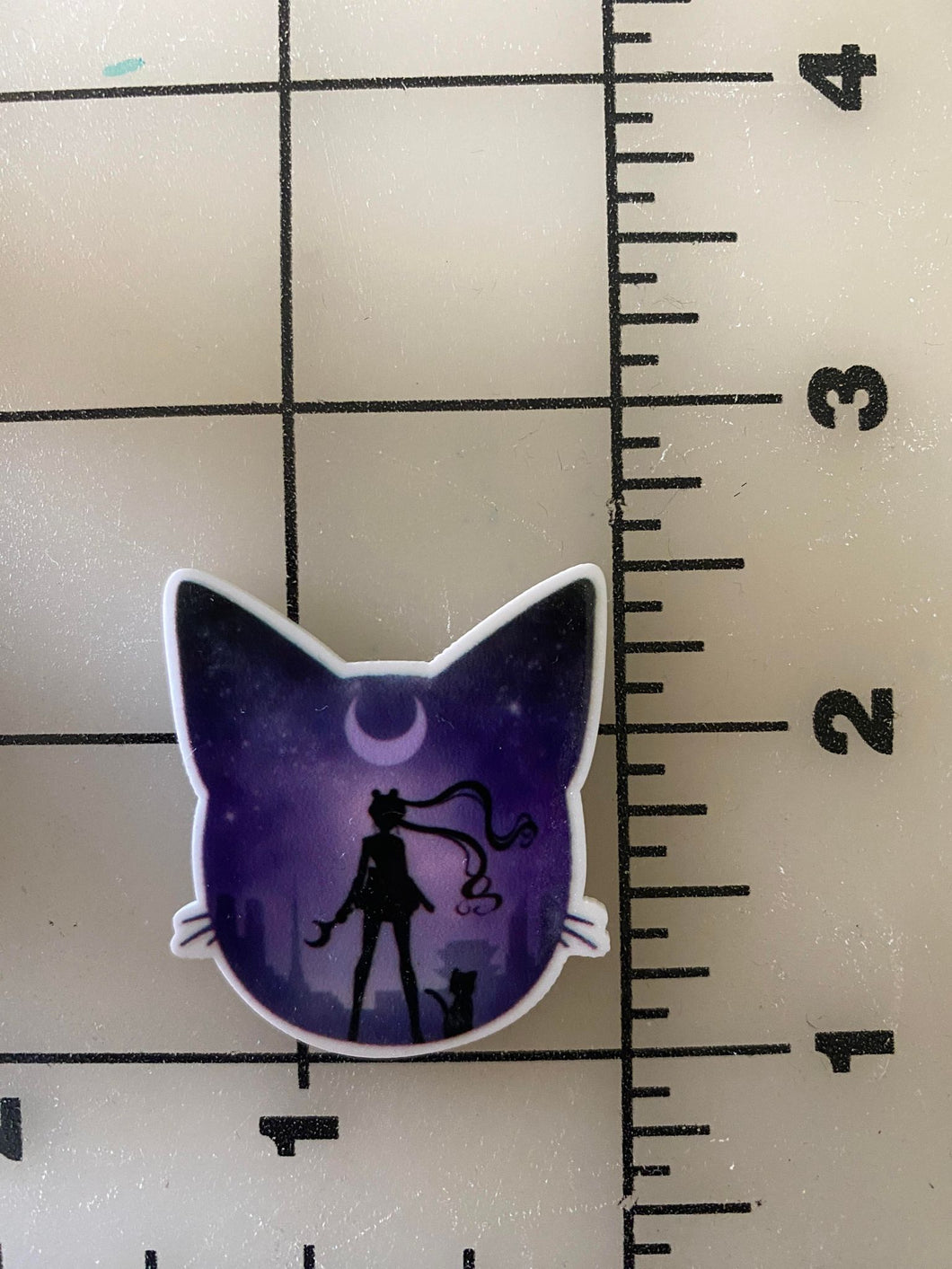Luna Moon Sailor moon Purple Flat back Printed Resin