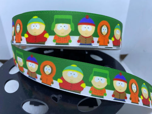 NEW 1 yard 1 Inch South Park Ribbon Grosgrain Ribbon