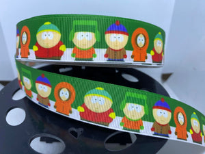 NEW 1 yard 1 Inch South Park Ribbon Grosgrain Ribbon