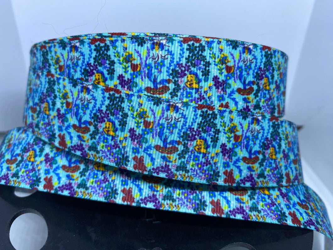 1 yard 1 inch Disney Vera Bradley Little Mermaid Print Grosgrain Ribbon