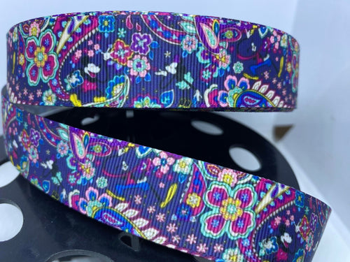 1 yard 1 inch Vera Disney Paisley Grosgrain Ribbon
