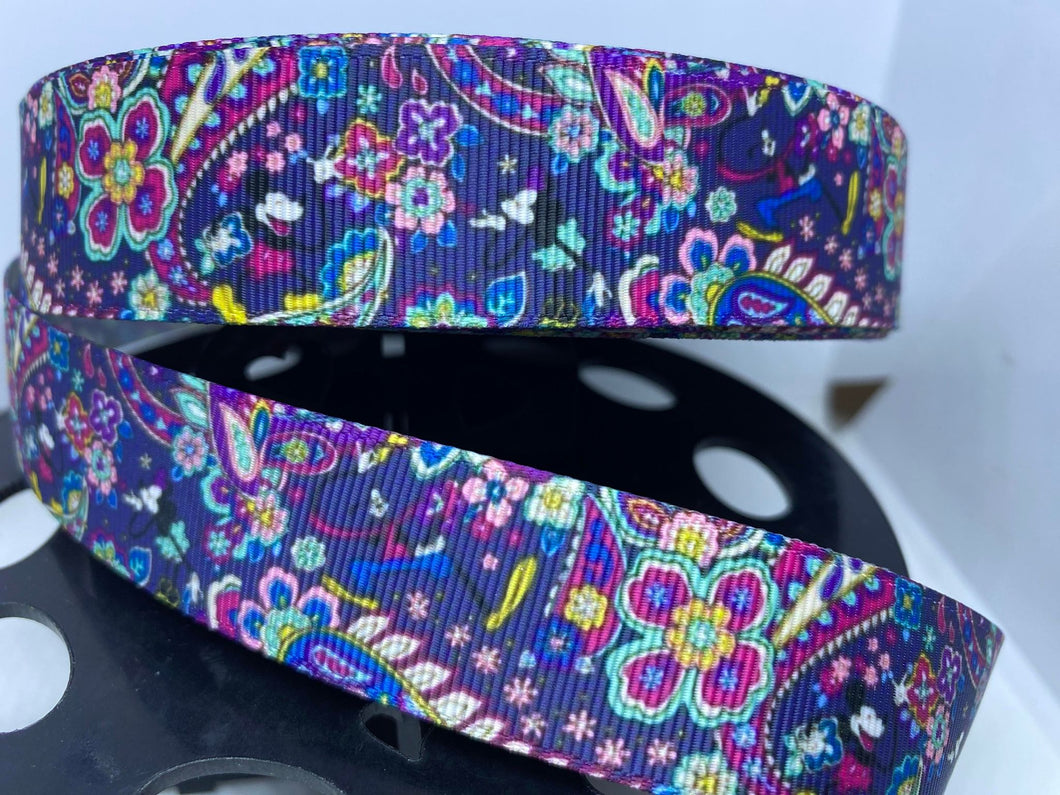 1 yard 1 inch Vera Disney Paisley Grosgrain Ribbon