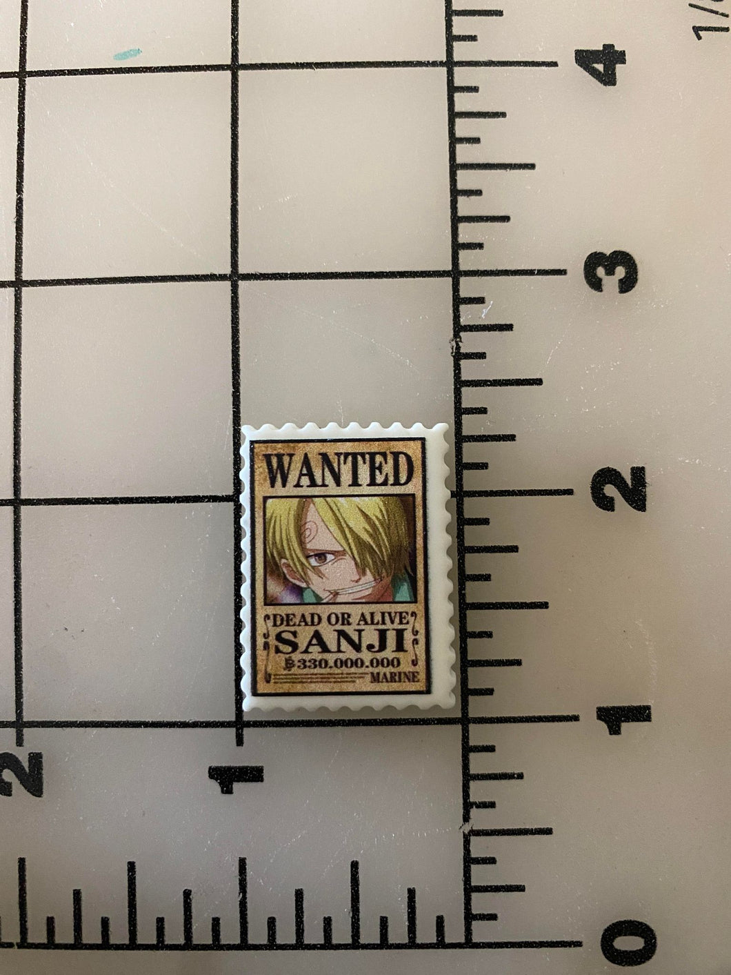 One Piece Wanted poster Sanji Anime Flat back Printed Resin