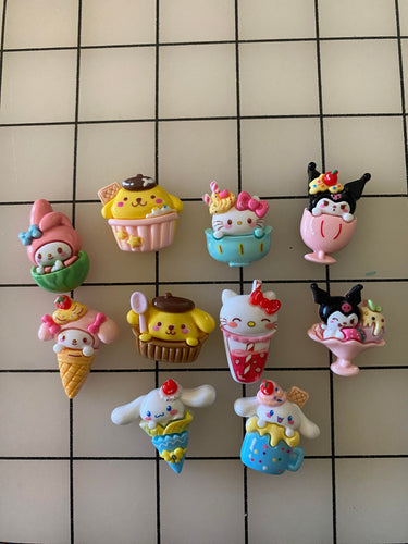 Sanrio Friends 3-D Flat back Printed Resin