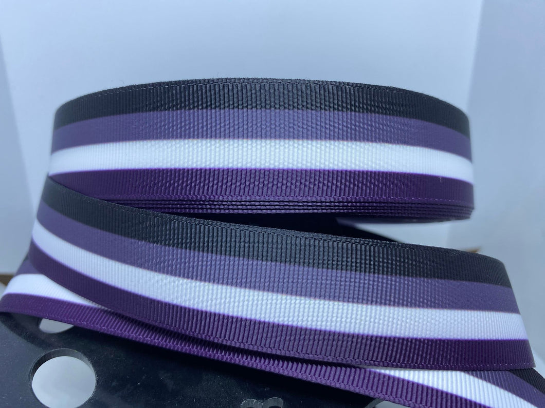 1 yard 1 Inch Asexual Pride Flag Colors Grosgrain Ribbon LGBTQ