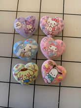 Sanrio Friends 3-D Flat back Printed Resin Hearts