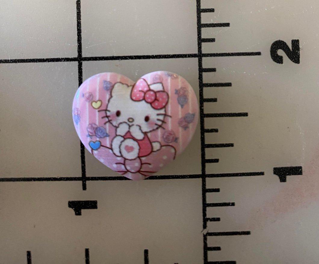 Sanrio Friends 3-D Flat back Printed Resin Hearts
