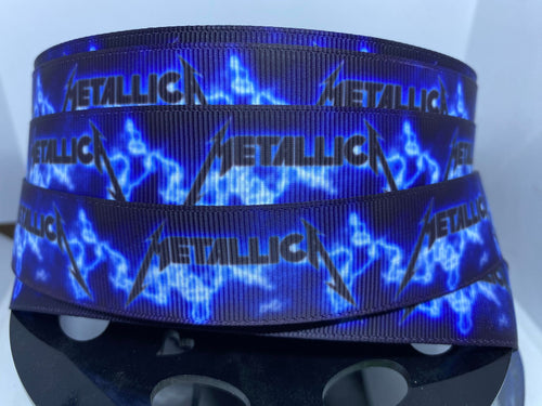1 yard 1 Inch Heavy Metal Rock Band Metallica Print Grosgrain Ribbon