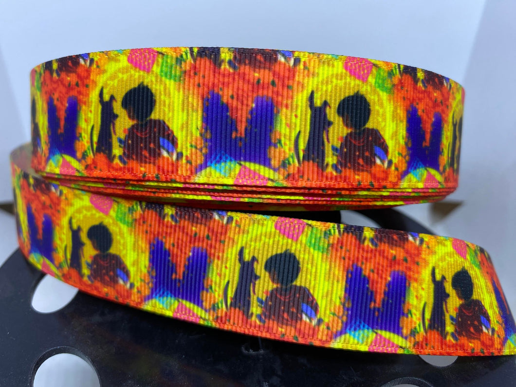 1 yard 1 inch Disney Movie COCO ART Grosgrain Ribbon