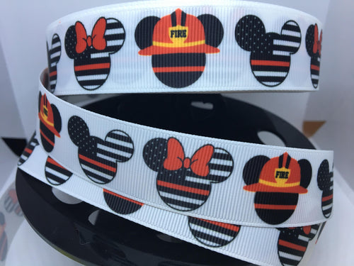 1 yard 1 inch Disney Red Line Mickey Grosgrain Ribbon
