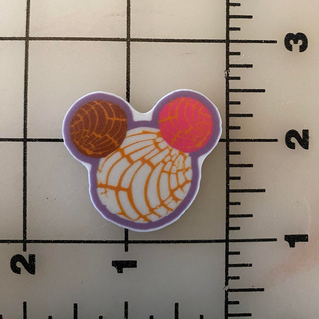 3 color Mickey Mouse Concha Mexican sweet Bread Flat back Printed Resin