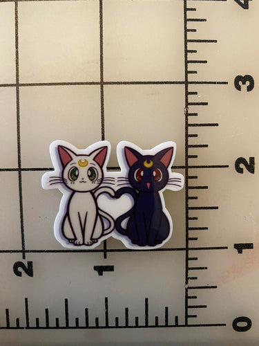 Luna and Artemis Sailor moon Flat back Printed Resin