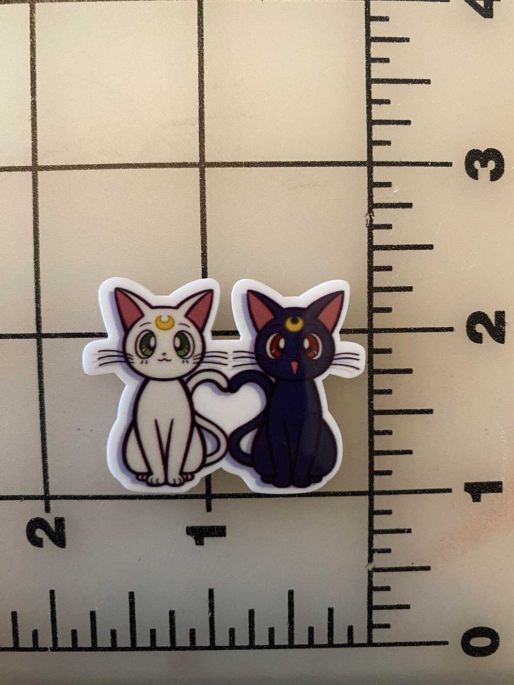 Luna and Artemis Sailor moon Flat back Printed Resin