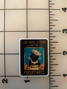 Black Cat Funny Resin cussing and Snarky Flat back Printed Resin