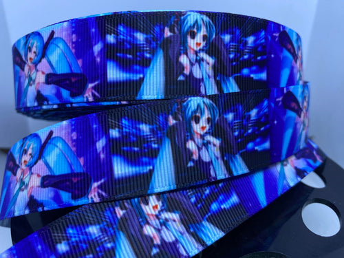 1 yard 1 inch Anime Hatsune Miku Grosgrain Ribbon