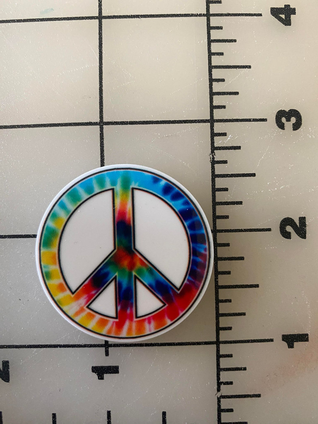 Tie Dye Peace Sign Flat back Printed Resin