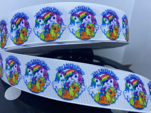 1 yard 1 inch 80's kid Vintage Retro Cartoon My Little Pony Grosgrain Ribbon