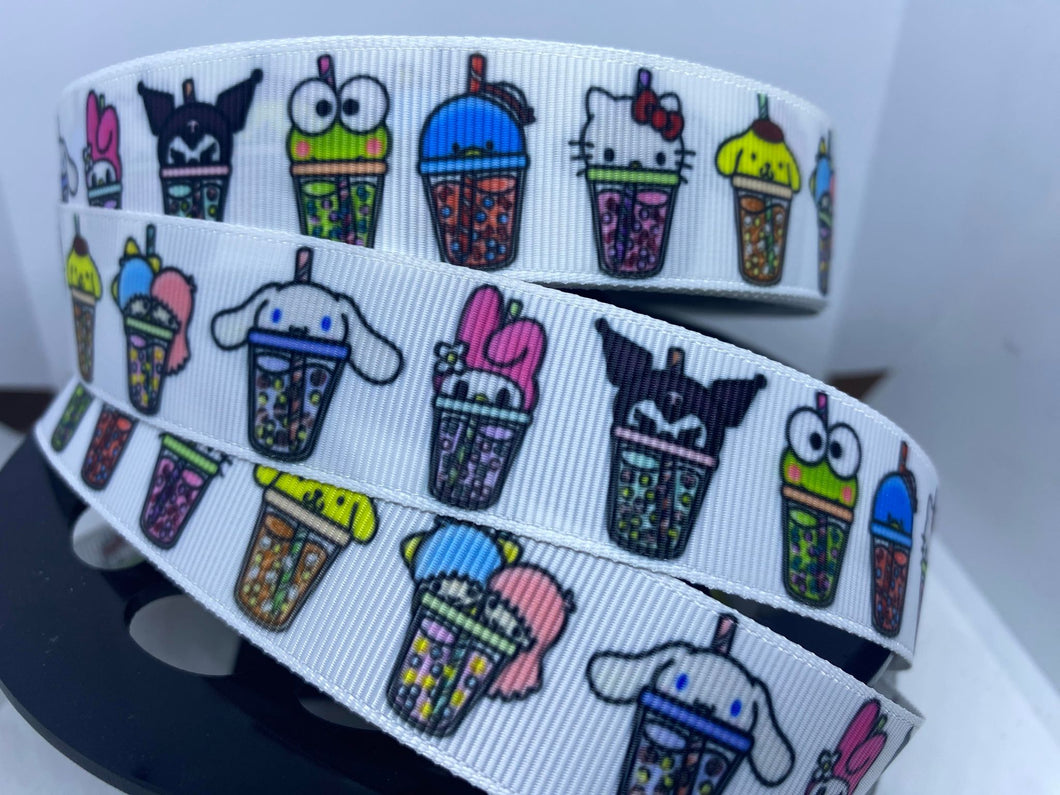 1 yard 1 inch Sanrio Characters Boba Grosgrain Ribbon