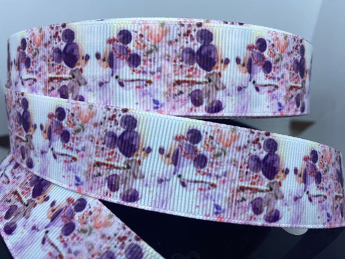 1 Yard 1 inch Mickey & Minnie Wedding Grosgrain Ribbon