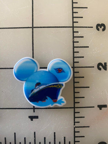 Disney Cruise Line Cruise ship Mickey head Flat back Printed Resin