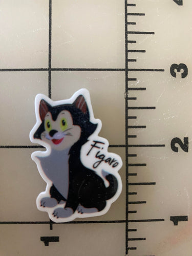 Figaro the Cat from Pinnocchio Flat Back Printed Resin