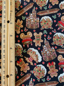 Quick Christmas Pre-Order Disney Cookies 100% Cotton Fabric (Blk)
