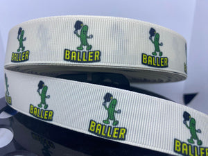 1 yard 7/8"  Pickleball Grosgrain Ribbon