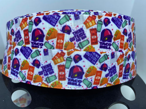 1 yard 1 inch TACO BELL Fast Food Grosgrain Ribbon