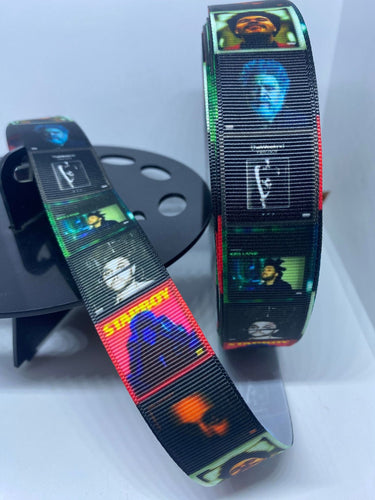 EXCLUSIVE 1 yard 1 inch Singer The Weeknd Vertical Print Grosgrain Ribbon