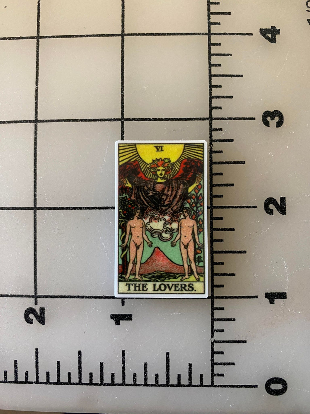 Tarot Card The Lovers Card Flat back Printed Resin