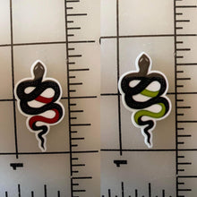 Green and Black or Pink and Black Snake Flat back Printed Resin