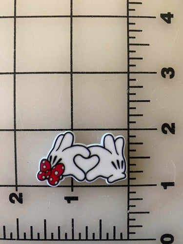 Mickey Heart Hands Flat back Printed Resin
