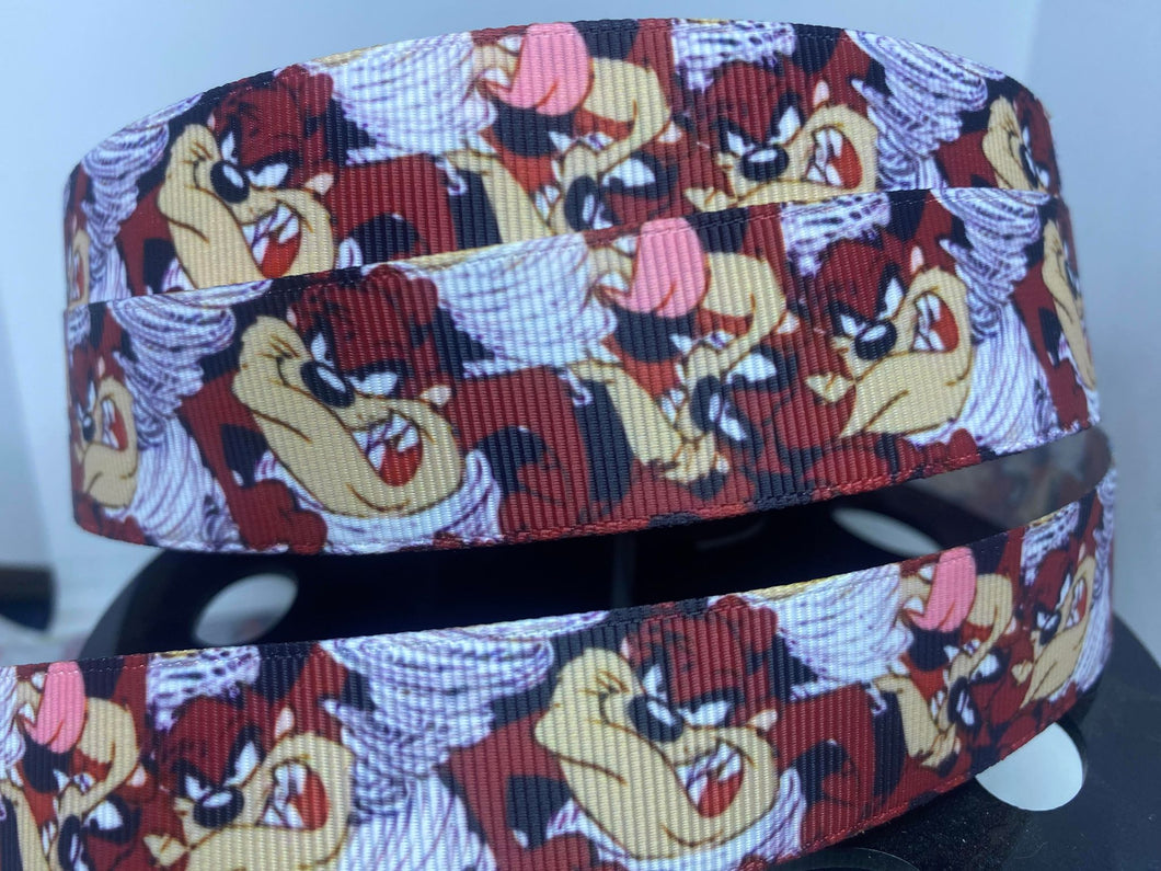 1 yard 1 inch Looney Tunes Tasmanian Devil Grosgrain Ribbon