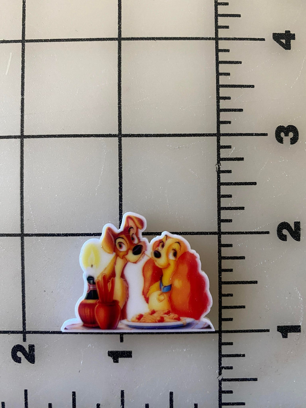 Lady and Tramp Flat back Printed Resin