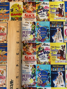 100% Cotton Vintage Disney Movie Posters Custom Print Fabric